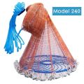 Lawaia Cast Network with Steel Pendant Nylon Braided Line Hand Throw Fishing Net with Big Plastic Blue Ring Network Fishing Nets. 