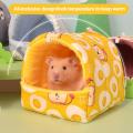 Small Pet Nest Semi-enclosed Guinea Pig House Bed Hamsters Hedgehogs Resting House Thick Fabric Pet Nest Autumn Winter Supplies.
