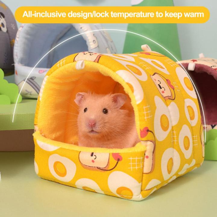 Small Pet Nest Semi-enclosed Guinea Pig House Bed Hamsters Hedgehogs Resting House Thick Fabric Pet Nest Autumn Winter Supplies