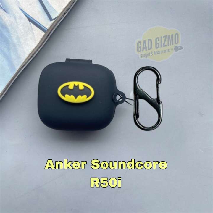 Anker Soundcore R50i Batman Edition Only Cover Premium Artificial Carrying Cover Shockproof Earbuds Protective Cover Box For Buds Soft Silicone Bluetooth Headphone Cover - Apple Airpods Pro