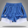 Sports Swimming Shorts Fitness Sports Training Quick-Drying Breathable Fake Two-in-One Shorts Unisex.