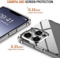 iPhone 14 Pro Max Flexible Clear Transparent Soft TPU Back Case Cover With Bumper. 