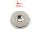Round 30x5mm with 5mm Hole Neodymium Magnet Powerful Disk N35 NdFeB Rare Earth Magnets. 
