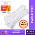 Hazi Electrical Cable Tie | 4 Inch Cable | Tie 3 x 100 mm  100 Pcs Per Pack | Nylon Plastic Tie. 