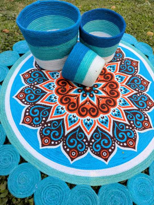 3ft%20Cotton%20Print%20Floor%20Mat/Rugs%201p%20+%203p%20Basket%20set%20(4p%20set)%20-%20Image%202