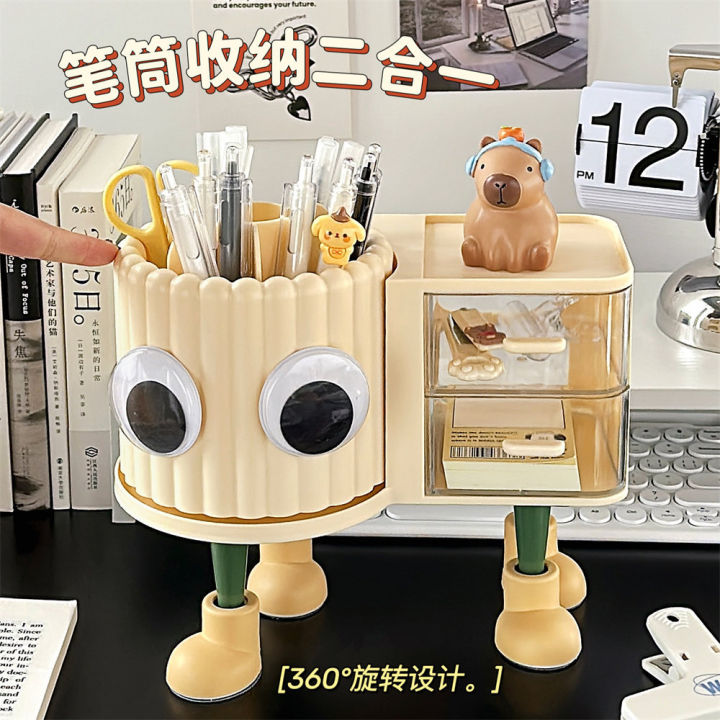 Cosmetics storage box, rotating dustproof makeup brush, storage tube, dresser, tabletop pen holder, lipstick, eyeshadow shelf