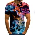 New 3d Tshirts Fire Flame T shirt Men Women Summer Casual Colorful Fire Tops Hip Hop Streetwear Black Smog 3D T shirts. 