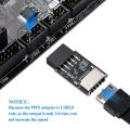 Internal USB Port Cards-1 * USB 2.0 Front Panel Header-black. 