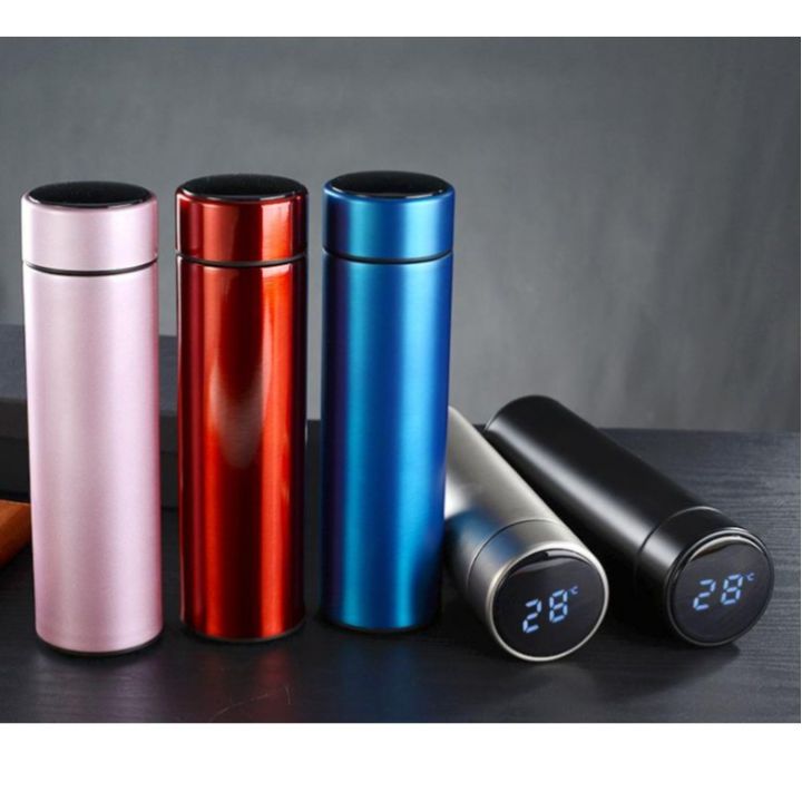 500ml Thermos Stainless steel tumbler insulated water bottle cute coffee thermos cup LED Touch Display Temperature Vacuum Flasks Drinkware smart hot water bottle travel mug - Water Bottle - Water Bottle
