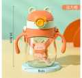 Cute Kids Water Bottles With Straw Children's 410ml Large Capacity Kawaii Cartoon Student School Travel Water Cup. 