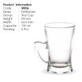 Crystal Clear Glass Tea Cup Set (6 Pieces) OLiLA W006 (৬ পিচের স্বচ্ছ কাঁচের চায়ের কাপ সেট). 