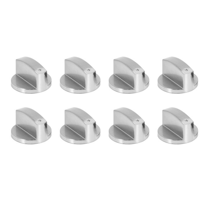 Stoves Cooker Knobs,Oven Knob(8Pcs),6mm Universal Silver Gas Stove Control Knobs Adaptors Oven Rotary Switch