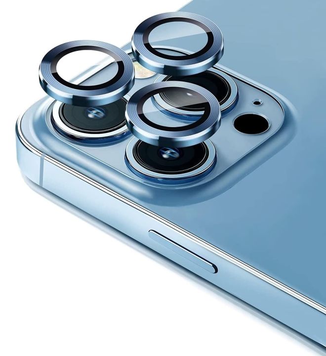 Lens Metal Ring Protector Glass for iPhone 12 pro (Gold),Black, Silver,Sierra Blue