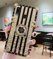 Samsung Galaxy A10s Cover - Design 2 - 3D illusion Gold Flowers Soft Trunk Case With Ring Holder. 