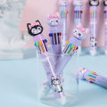 New Cute Cartoon Kuromi 10 Color Ball Pen Kawaii 0.7Mm Multi Color Pen Writing Tool Podazz. 
