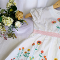 Premium Quality Baby Girls Dress For 1 to 3 Years | Floral Embroidered Elastic Waist Half Sleeve Dress. 