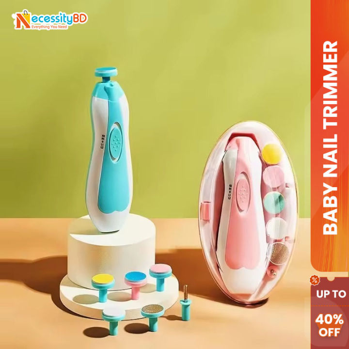 Electric Nail Trimmer for Baby Baby Nail Trimmer Electric Newborn Essential Set Nail Clippers Tools Cutter Care Set Coupe Ongle Bebe With 6 Grinding Heads