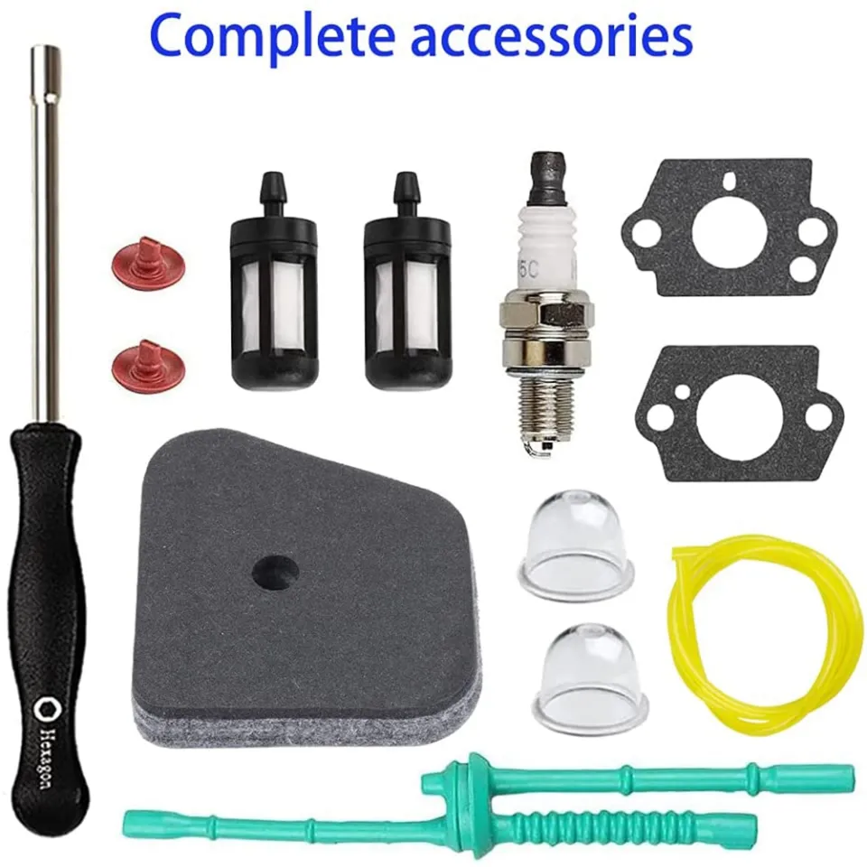Carburetor Gasket & Fuel Line Kit For Stihl FS90 FC90 FS90R FS100R FS100RX FS110R – 4-Stroke Gas Trimmer