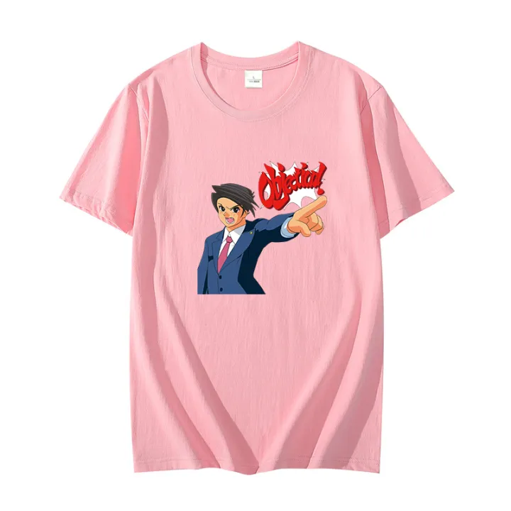Ace%20Attorney%20Defense%20Courtroom%20Trial%20Video%20Game%20Objection%20Adult%20graphic%20t%20shirts%20Cotton%20Tees%20Tops%20Summer%20Harajuku%20Men's%20clothing%20-%20Image%203