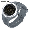 Sanda Men's Watches Sport LED Digital Waterproof Pedometer Wristwatches 6117.