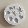 Marine Theme Cake Fondant Silicone Mold Seashell Conch Starfish Fish Under the Sea Style Pastry Baking Molds for Cookie Candy.