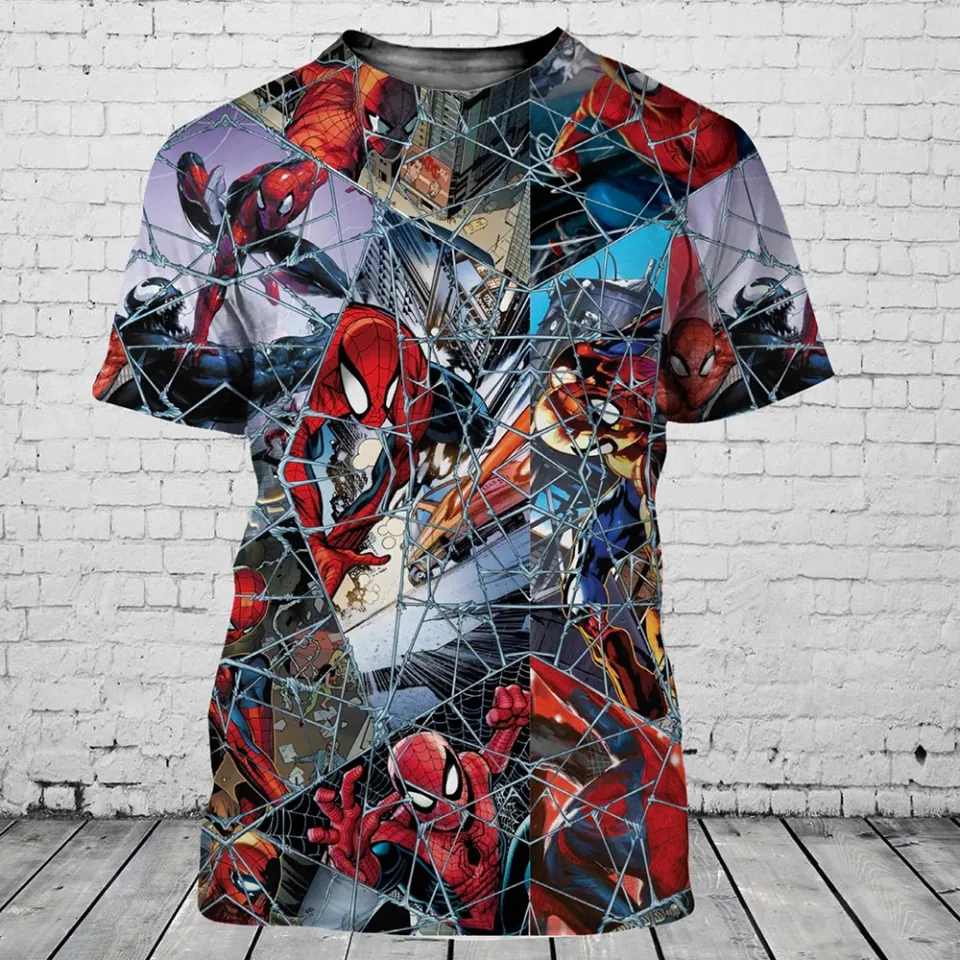 Summer Disney T-Shirts Spider Man Cartoon Anime 3D Print