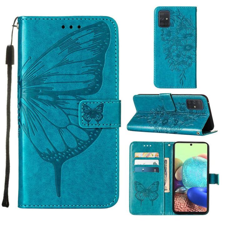 For Samsung Galaxy A71 5G case butterfly PU leather flip wallet