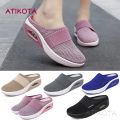 Atikota Women's Air Cushion Mule Slippers Breathable Lightweight Slip-On sandal Outdoor Casual Large Size sandals for women.