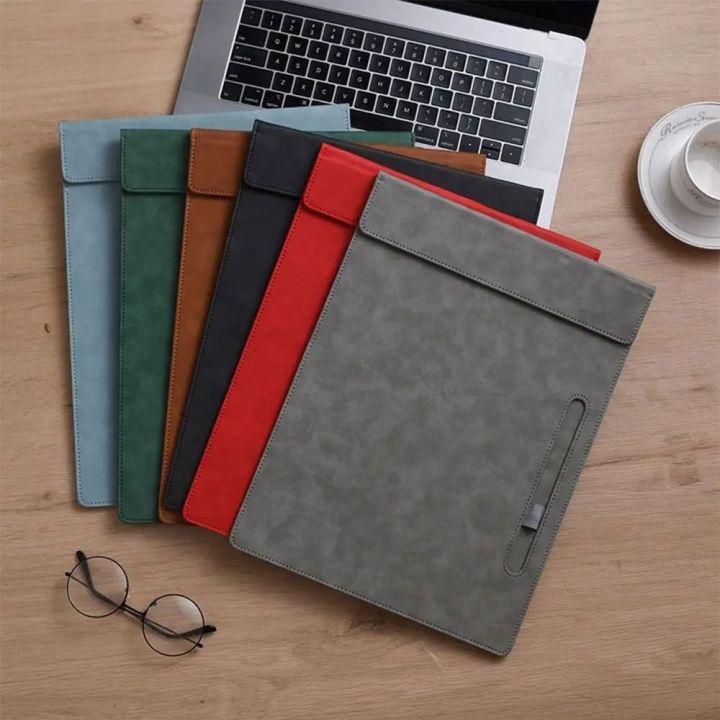 Document Holder PU File Folder a4 with Pen Insert Paper Folder Waterproof Magnetic Writing Clipboard Business Meeting