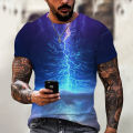 2022 lightning cat men's T-shirt 3D digital personalized o neck short sleeve shirt tops summer oversized fashion cool streetwear.