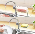 Faucet Rack Stainless Steel Kitchen Sink Caddy Storage Rack Organizer Adjustable Drain Faucet Soap Sponge Holder Shelves for Kitchen Bathroom. 