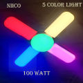 Foldable Led Fan 4 Blade Light , 5 Color Light- HEAVY DUTY BIG LIGHT(PIN FOLDER). 