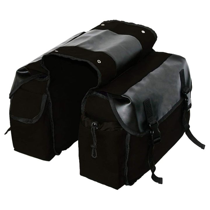 Bicycle Canvas Panniers Water-Resistant Storage Bag,Black