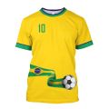 Brazil Jersey Men's T-shirt Brazilian Flag Selection Football Team Shirt O-Neck Oversized Cotton Short Sleeve Men's Clothing Top. 