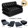 5 in 1 Inflatable Double Air Bed cum Sofa with free electric pumper. 