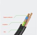 EU IEC-C5 Power Cable Cord 1m 2 Prong Clover Leaf Mains Cable Charger for Laptop Notebook Charger Adapter. 