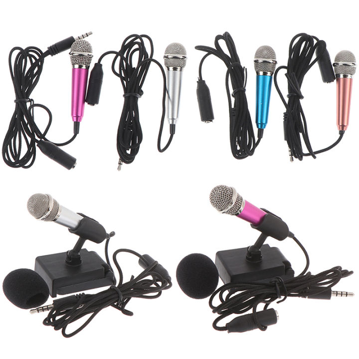 Portable 3.5mm Stereo Studio Mic KTV Karaoke Mini Microphone For Cell Phone PC Fullhouse