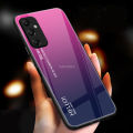 For Samsung Galaxy A05s Case Gradient Phone Back Hard Glass Cover.