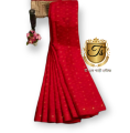 Red colour matching jamdani saree/tangaile saree for women.