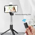 Multifunctional 4 in 1 Portable Adjustable & Foldable Monopod Selfie Stick & Tripod with Selfie Light & Wireless Bluetooth Remote Control - Selfie Stick - By Cyber Mart.