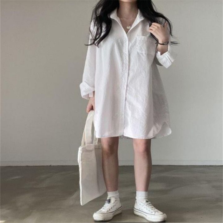 Korean%20Style%20Simple%20Elegant%20Lapel%20Shirt%20Dress%20Women's%20French%20Style%20Loose%20Casual%20Bandage%20Dress%20Inner%20Wear%20Shirt%20Dress%20-%20Image%204