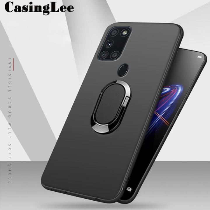 Casinglee For Realme C17 Soft matte Case full Protector Shockproof Car Magnetic Holder Ring Phone Cover Realme C17 Phone case