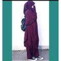 Purple Khimar hijab adjusted niqab with borkha full set. 