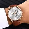 LIGE 10017 Mens Watches Top Brand Luxury Men Military Sport Wristwatch- Brown.