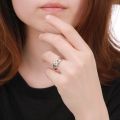 COOLTIME Moon Finger Ring for Triquetera Irish Knot Steel Color Stainless Steel Gifts for Men Lover Couple Rings Jewelry.