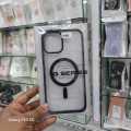 For iphone 12 Pro Max Transparent Magnetic Phone Case with Box for Magsafe Wireless Charging Back Cover-Black Cases. 