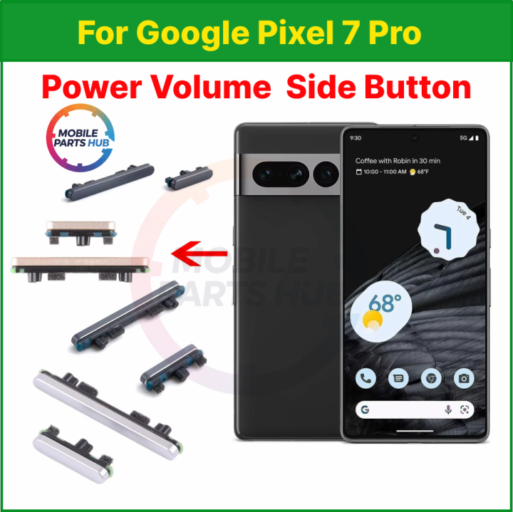 Ready Now- For Google Pixel 7 Pro External Side Buttons Power On Off + Volume Control Button Outside Side Keys Compatible Replacement Parts