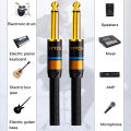 6.5mm Jack Audio Cable Gold Plated 6.5mm to 6.5mm Audio Cable 6.35mm Aux Cable for Guitar Mixer Amplifier Speaker Cable. 