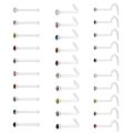 10PCS/Lot 20g CZ Crystal Nose Piercing Set Acrylic Plastic Nose Studs Rings Retainer Bone L Shape Nose Piercing Jewelry. 