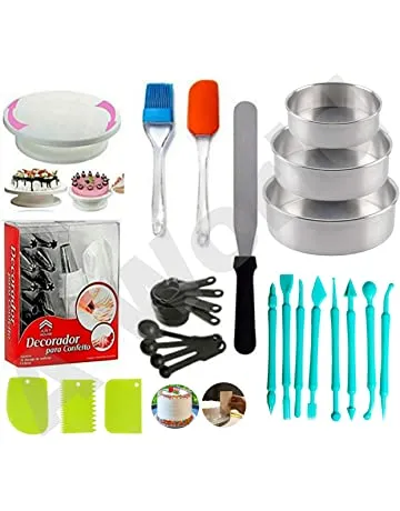 Cake%20Making%20Supplies%20Cake%20Turntable,%20Nozzle%20Set,%20Measuring%20Cup%20&%20Spoon,%20Scraper,%203%20in%201%20Aluminium%20Round%20Cake%20Moulds,%20Stainless%20Steel%20Pallet%20Knife%20and%208%20pcs%20Fondant%20Tools%20-%20Image%202
